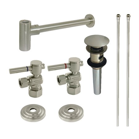 KINGSTON BRASS CC53308DLTRMK2 Plumbing Sink Trim Kit with Bottle Trap and Overflow Drain, Brushed Nickel CC53308DLTRMK2